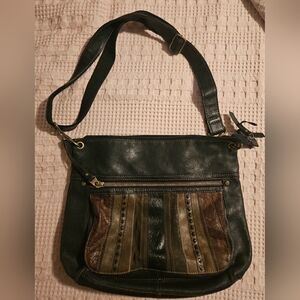 Fossil Black and Brown Crossbody Bag